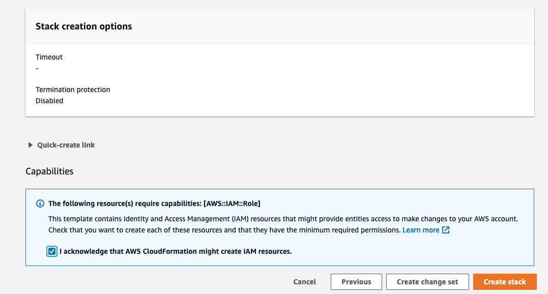 Figure 11 :- Review and launch the CloudFormation Stack