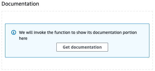 The custom widget Documentation panel is displayed.