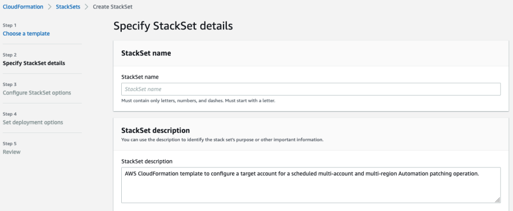 Figure 3 Launching the CloudFormation StackSet