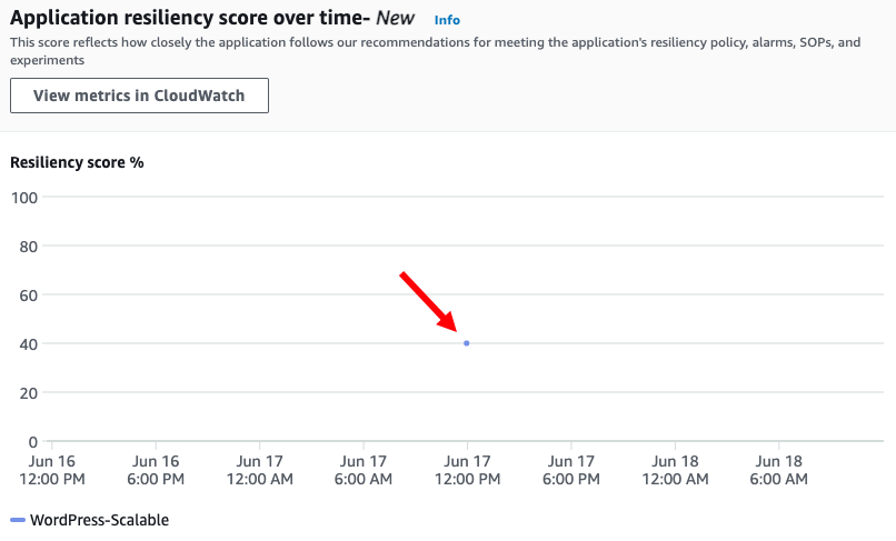 Figure 3: Resilience score graph after a first resiliency assessment