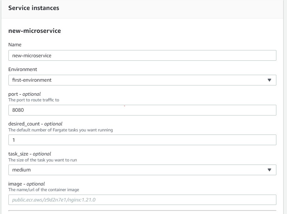 Configure Service instance in AWS Proton