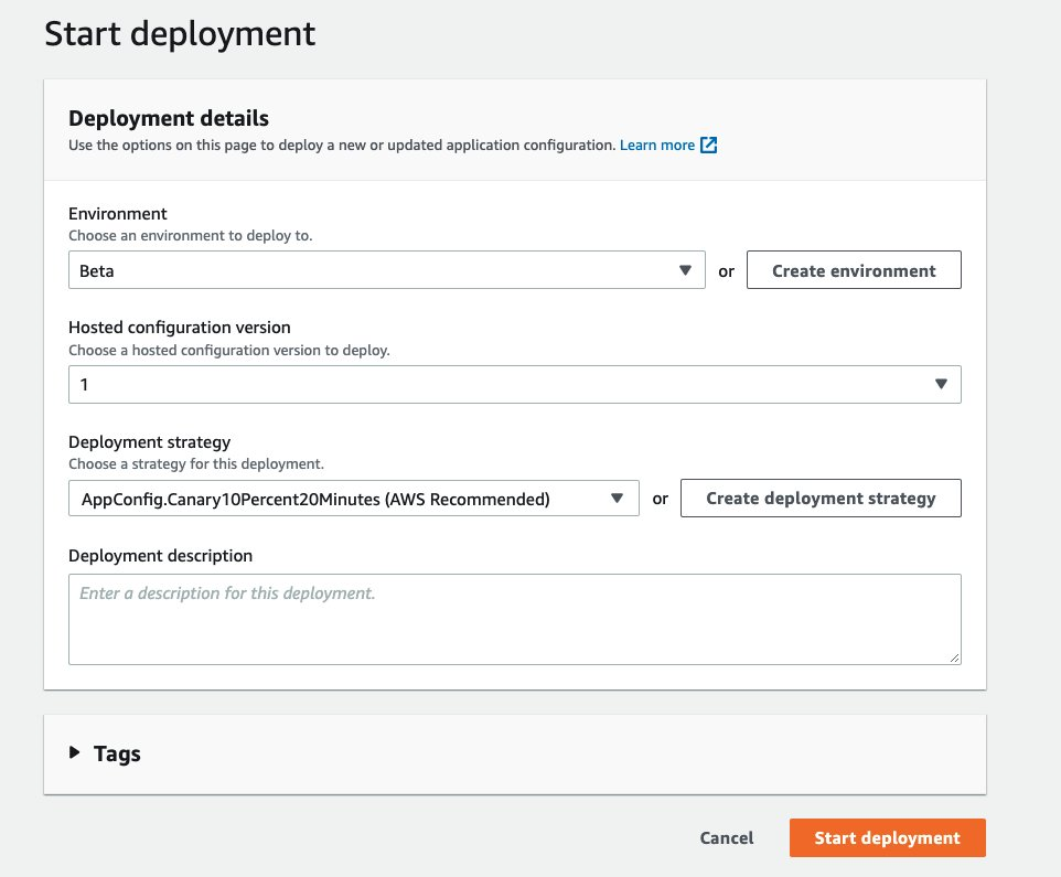 Figure 3. Console Screenshot of setting up a gradual deployment.