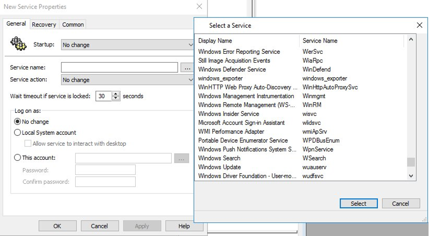 Next, select the three dot button, and then select windows_exporter: