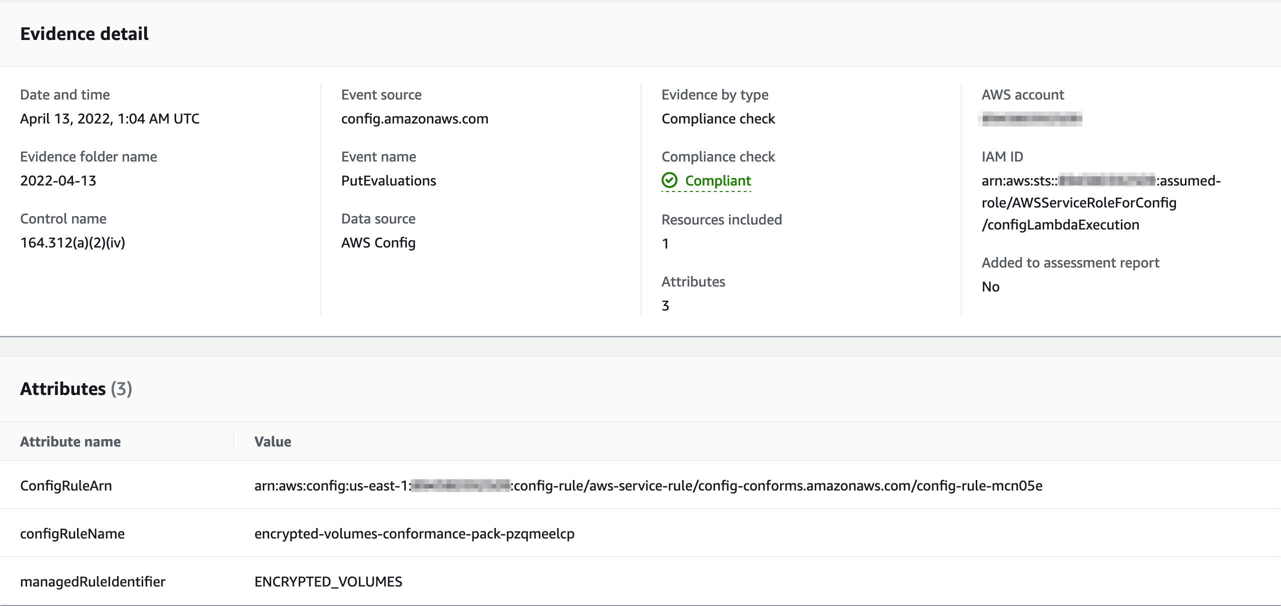Figure 5: Evidence detail