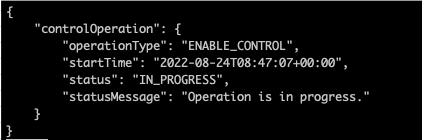 Control operation in progres