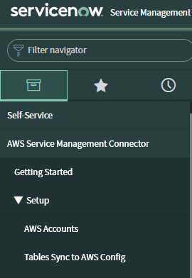 AWS Accounts are under the Setup section of SMC