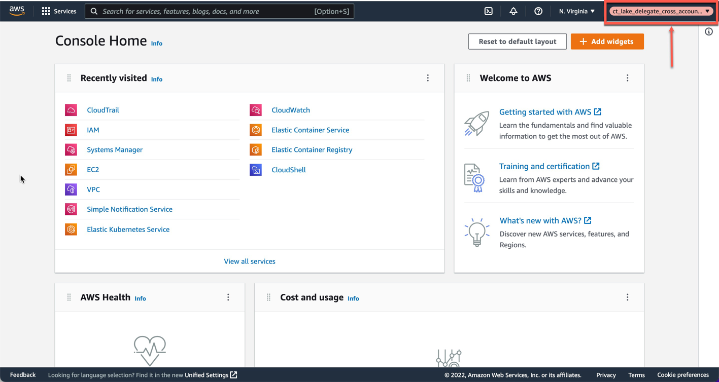 Figure 14: The member account has assumed IAM role which was attached to it