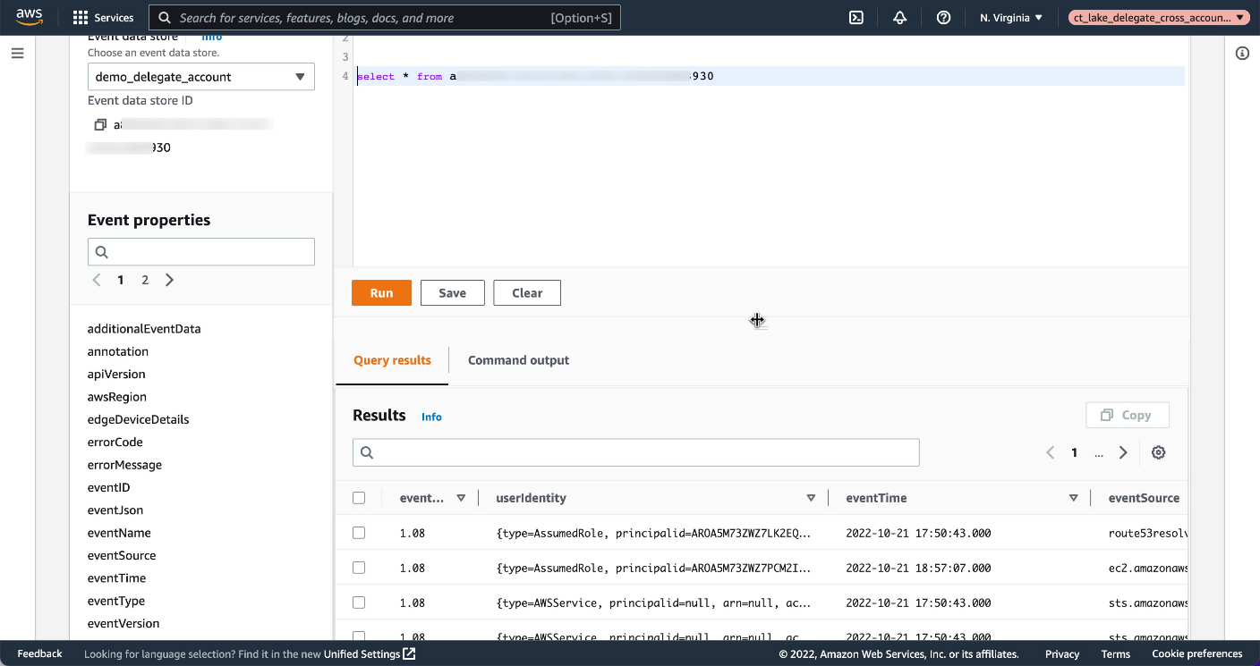 Figure 17: Run queries on event data store