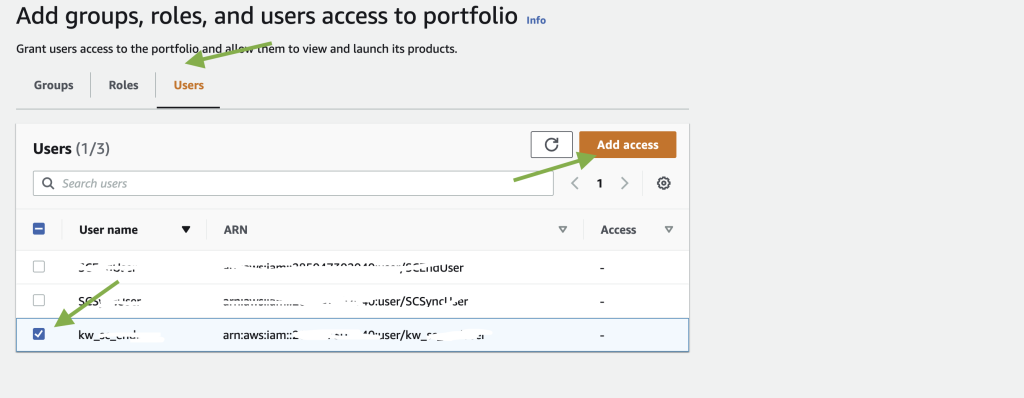 the admin selects a user