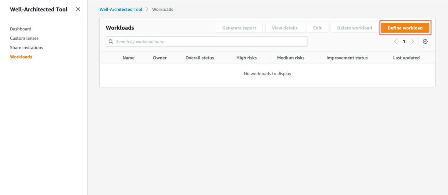 Figure 4: Define workload
