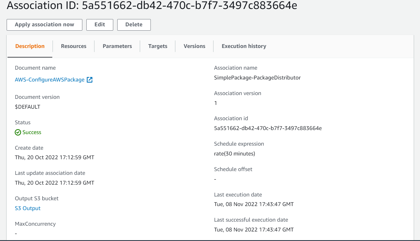 Figure illustrating that the State Manager association that installs the custom package is provisioned in each member account
