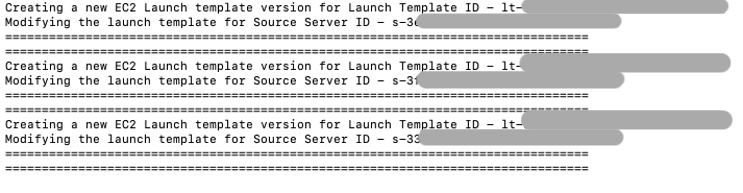 Figure 8:&nbsp; An example of "target-templates-import" script updating configuration for 3 target servers 