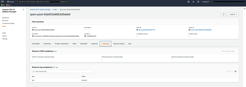 Figure 13. Verifying the Allocation tag of each Environment Pool.