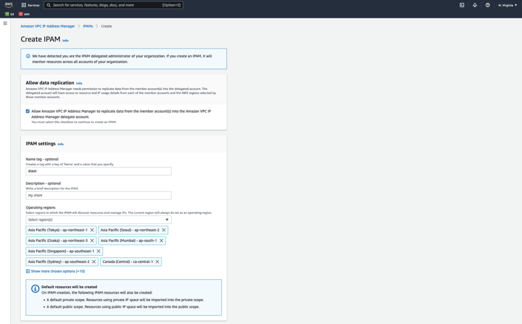 Figure 8. Creating IPAM Pool