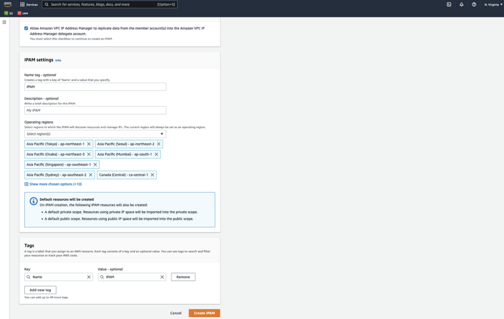 Figure 9. Populating the IPAM Pool details