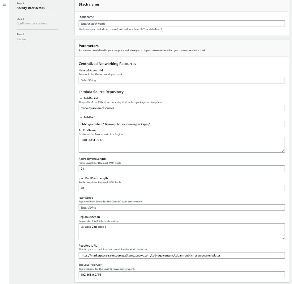 Figure 11. Deploying the CloudFormation Stack in the AWS Control Tower management account