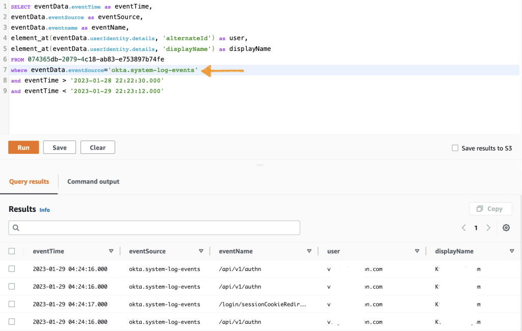 Query non-AWS events from CloudTrail Lake
