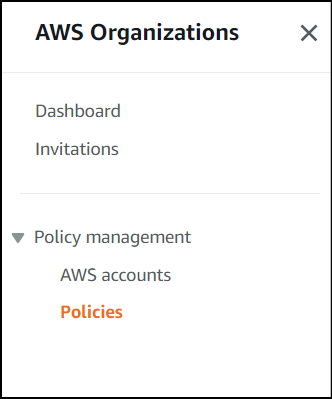 Figure 2. AWS Organizations console