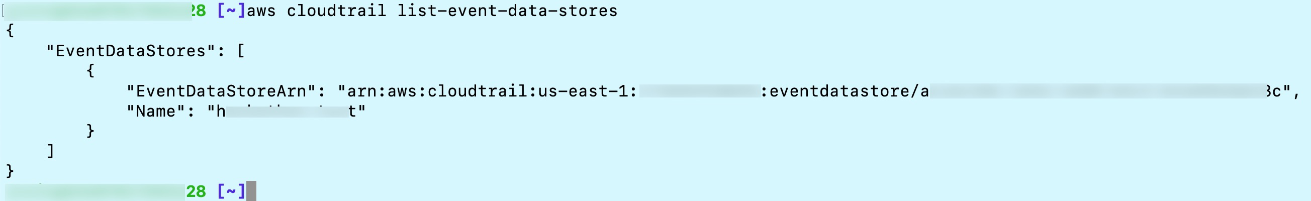 Figure 4.1. Find event data store ID information.