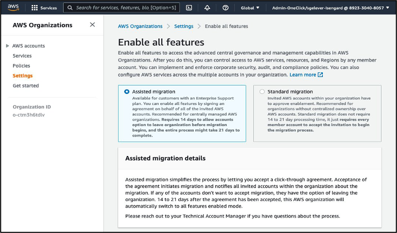 Enable all features assisted migration