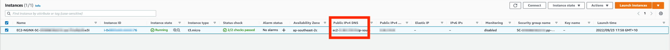 Diagram showing the AWS Console EC2 service with the web server instance
