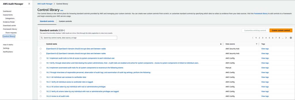 AWS Audit Manager Control Library
