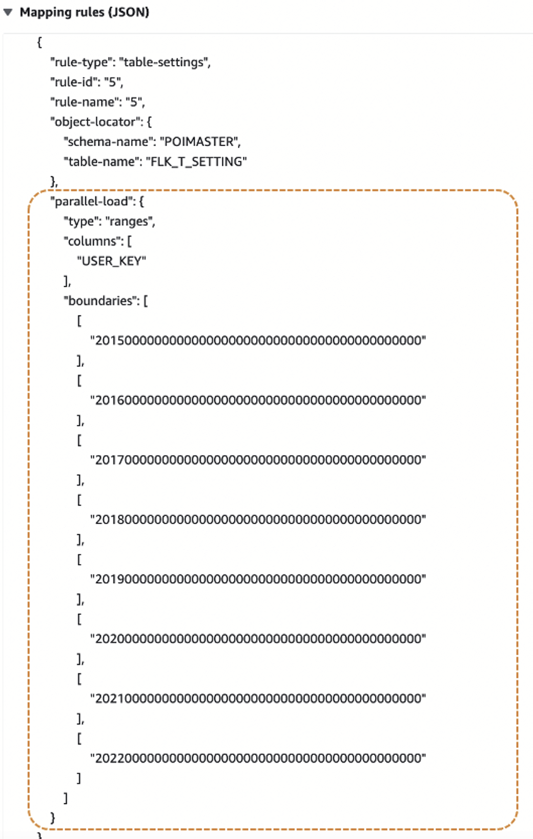 Figure 5-2. DMS Full Load Task Configuration