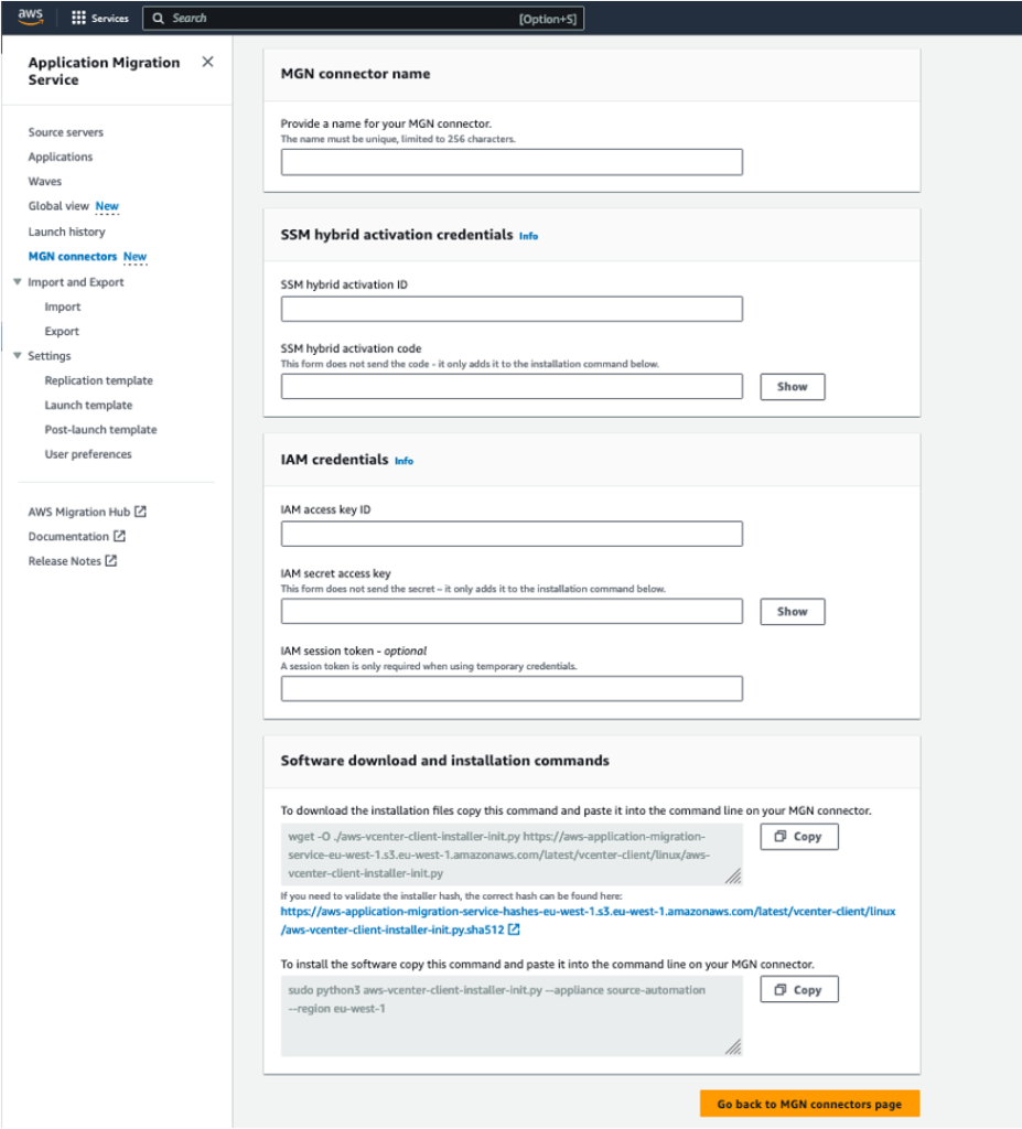 Adding details for registering the MGN connector