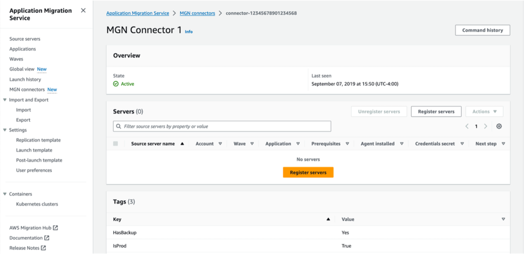 MGN connector active state validation