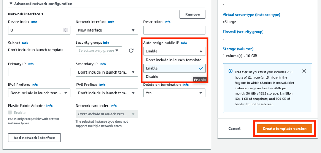 Figure 15 Advanced network settings page.