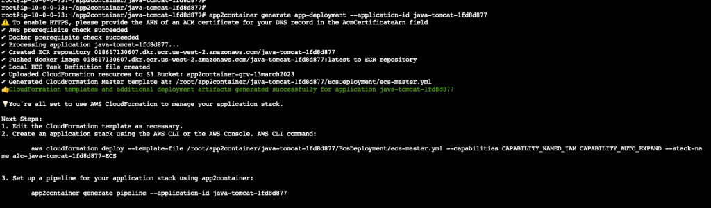 Generating App Deployment using App2Container