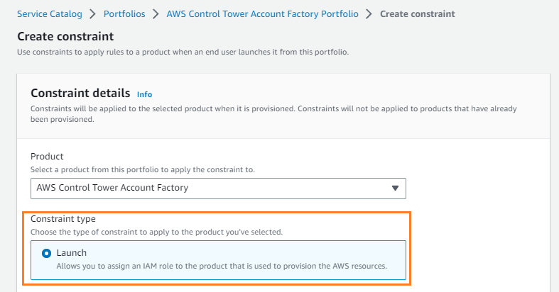 Fig 18 shows steps to creating Service Catalog Launch Constraint