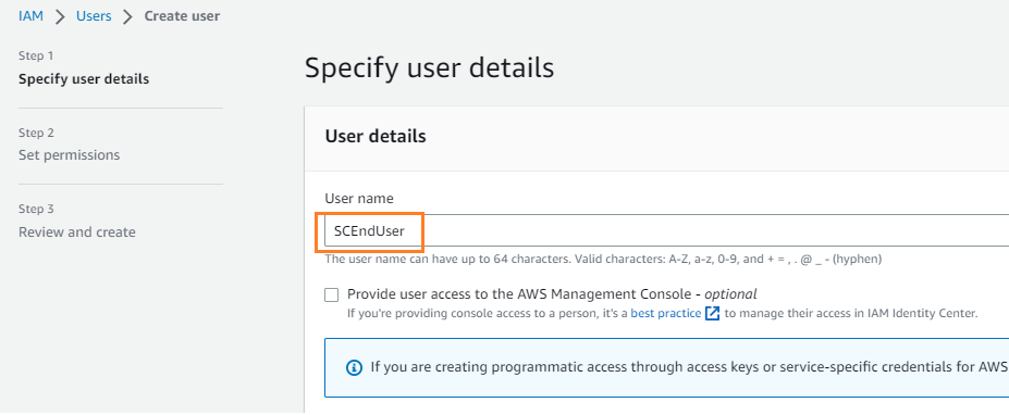 Fig 9 shows the creation of user called SCEndUser