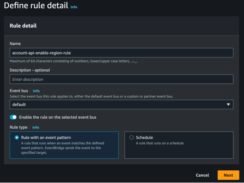 Image 1a: EventBridge Rule Details
