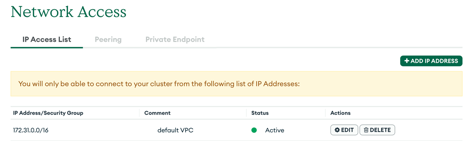 Atlas Network Access Configuration