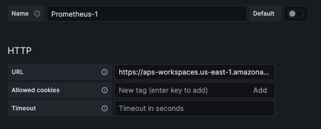 AMG data source configuration