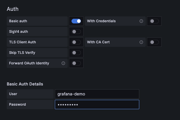 AMG authentication configuration