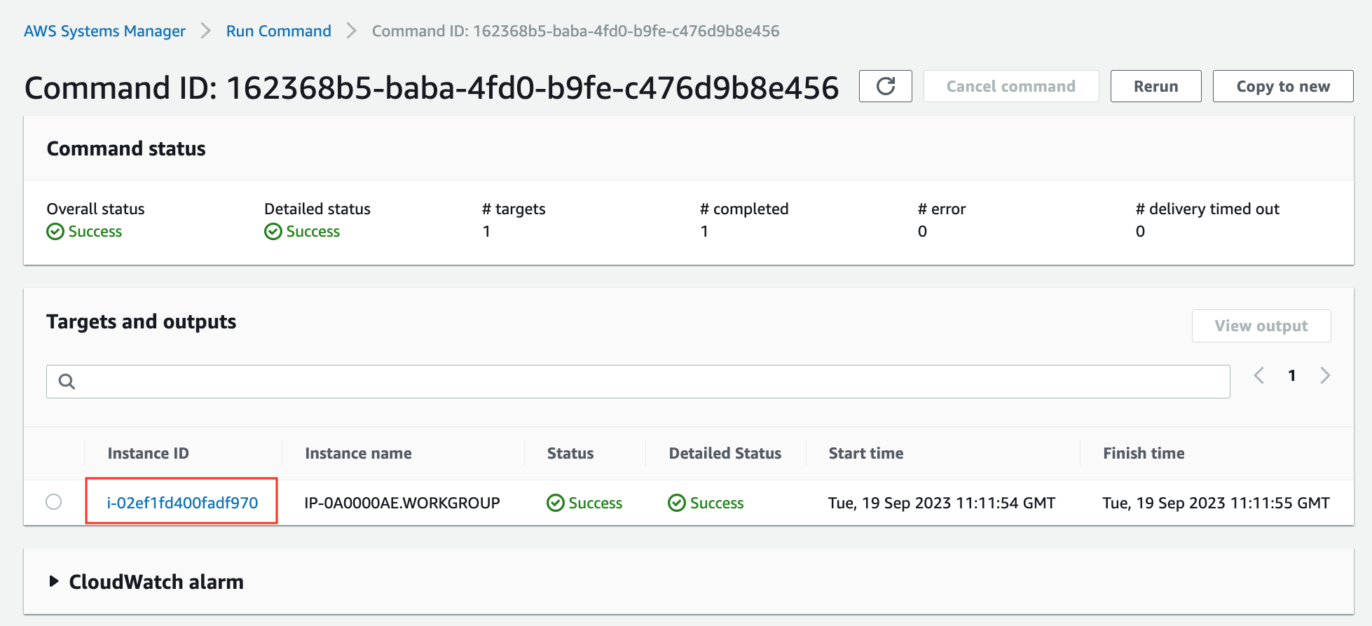 Details of Run Command execution