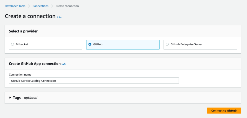 Create a connection to GitHub