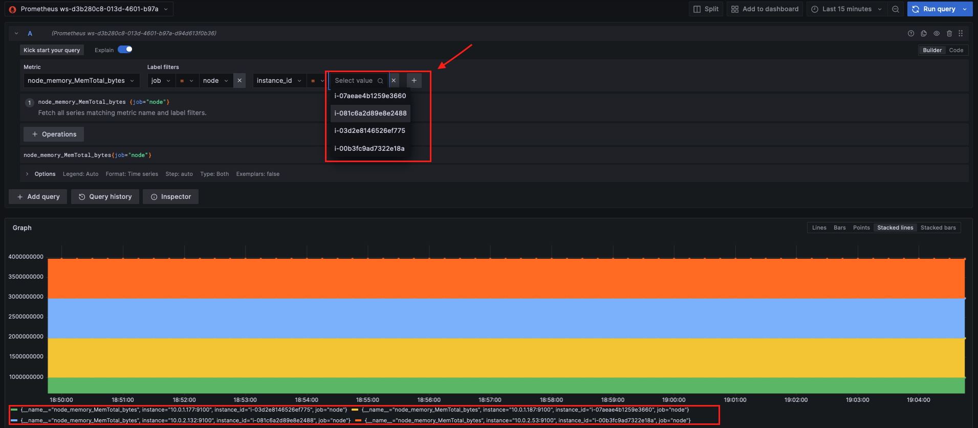 Visualizing Prometheus metrics of newly launched targets on grafana console