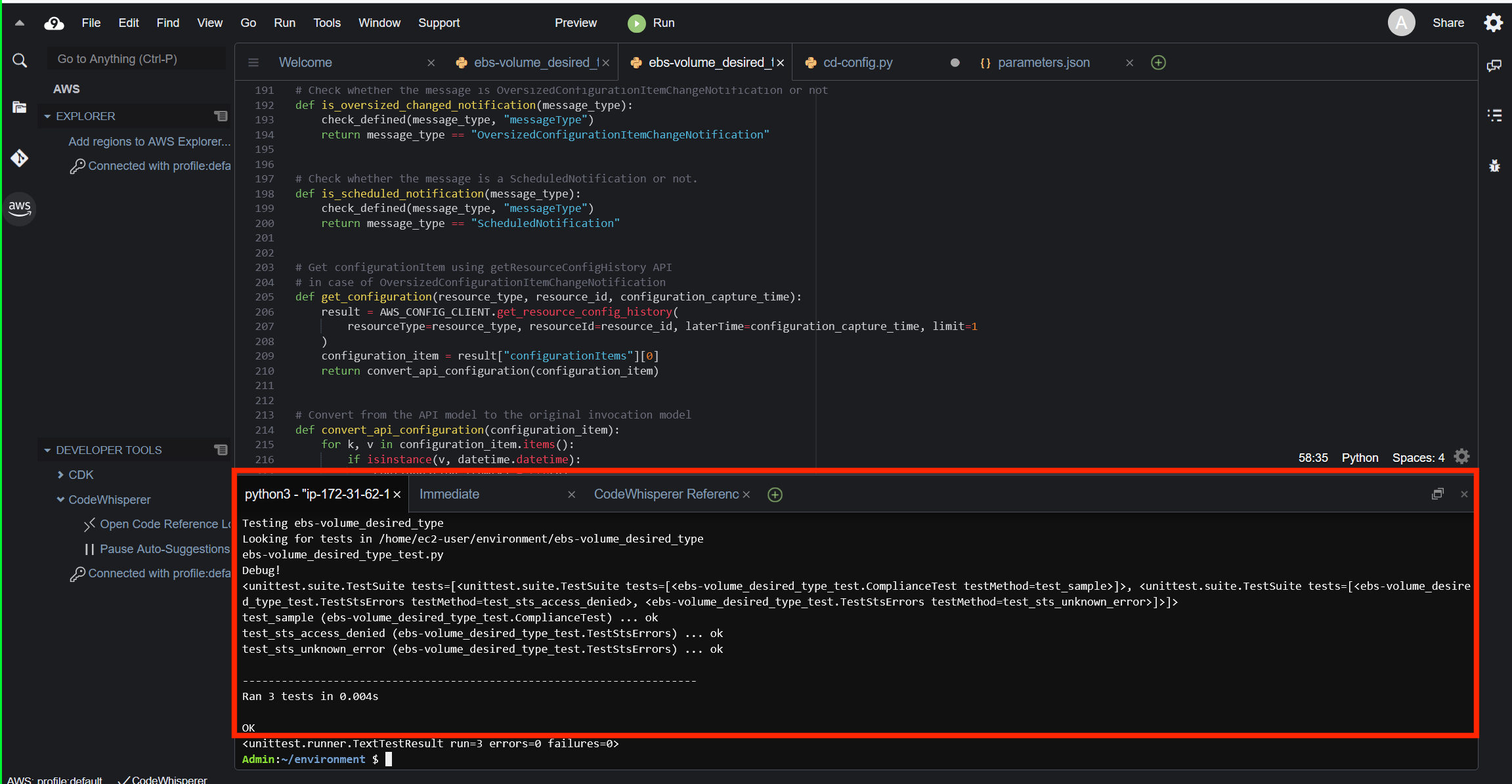 After testing the rule locally you will see an "ok" message and then we can proceed to deploying. 