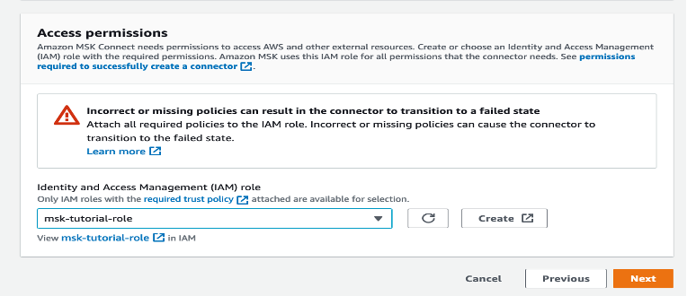 Figure 10 shows creation of IAM role for access permissions