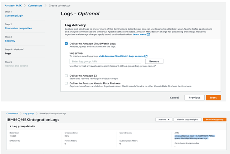 Figure 11 shows the screen to enable cloudwatch logging