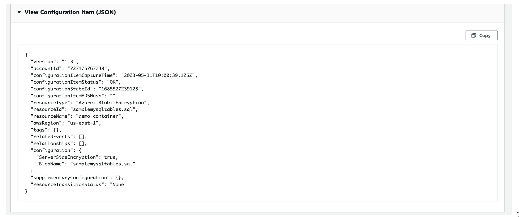 Figure shows configuration of multicloud resource in AWS Config console