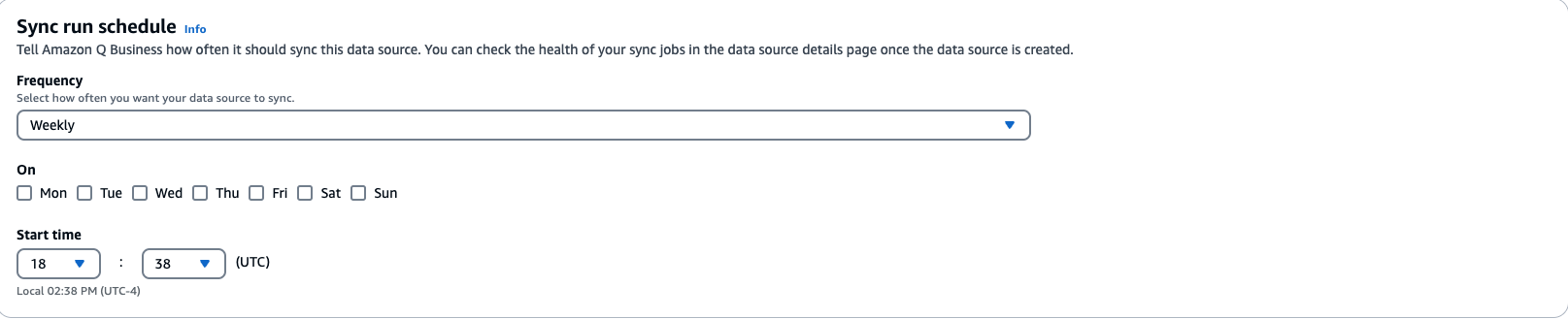 Configuring sync schedule