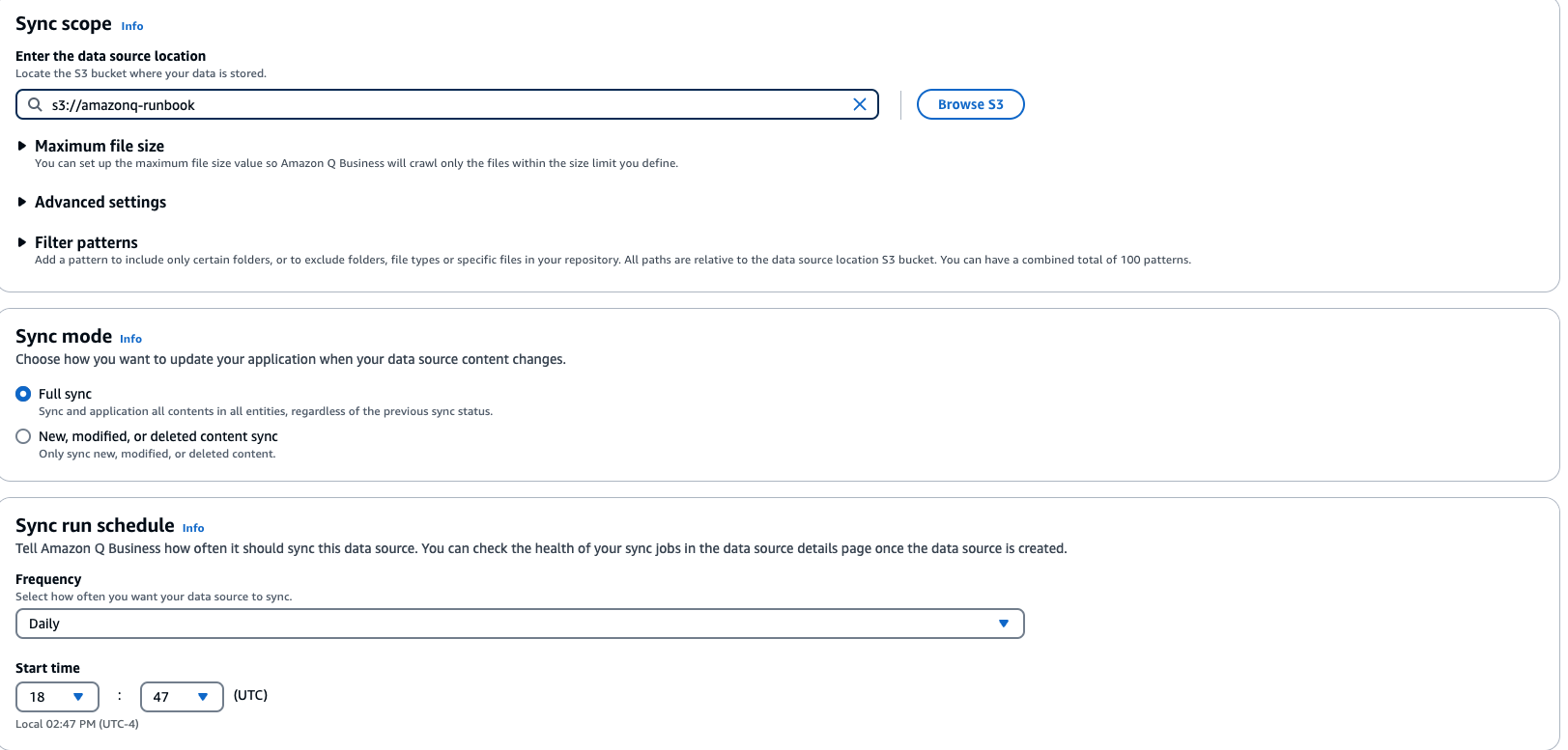 Sync scope for S3 datasource