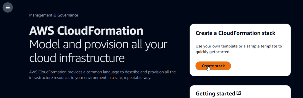 CloudFormation Welcome Page