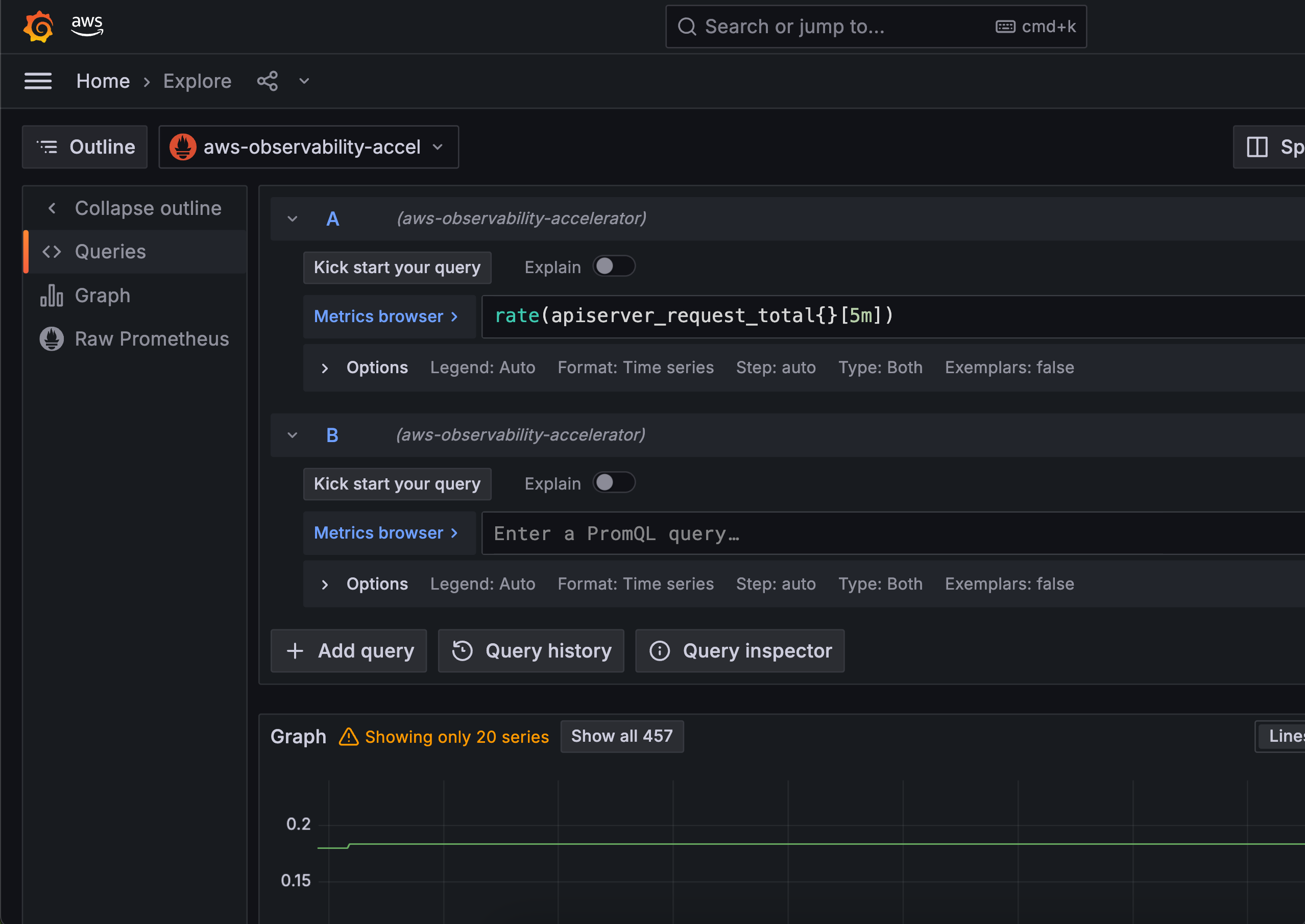 Figure 3 - Using the outline menu in the Explore section