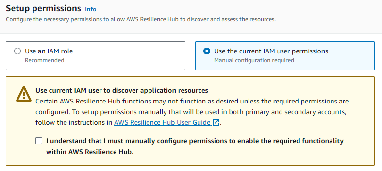Permissions Option Menu using Current IAM User Permissions