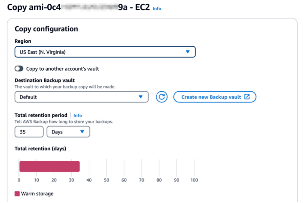 Copy an AWS backup to a different region